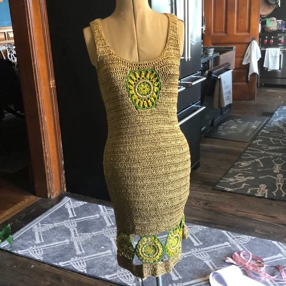 Anthropologie | Dresses | Anthropologie Knitted Sunflower Dress By Knitted  Knotted Size S | Poshmark